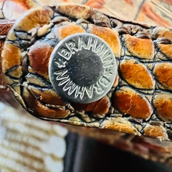 Brahmin Tan Crocodile-Embossed Shoulder Bag - Picture 14 of 15